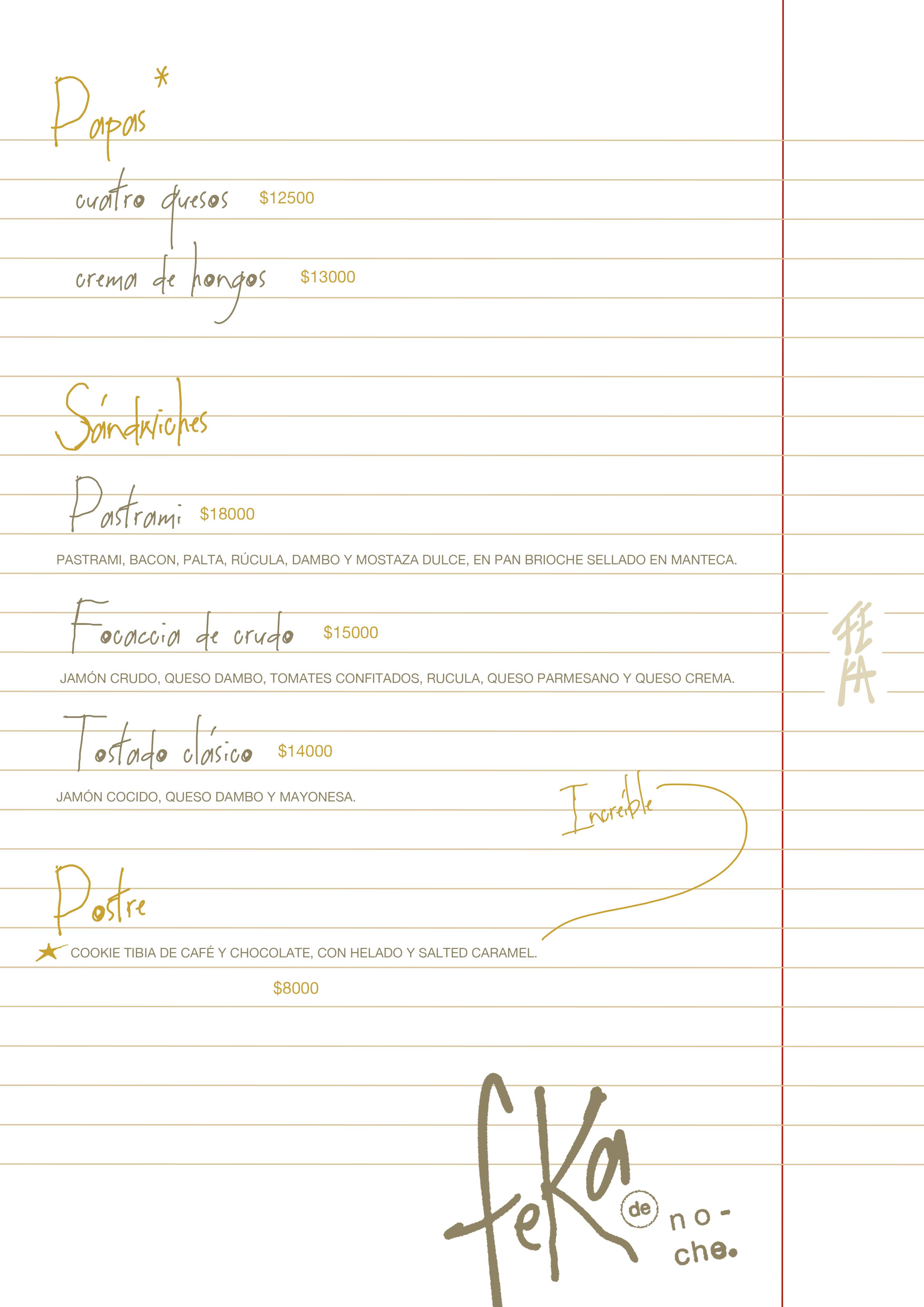 Menú noche página 3